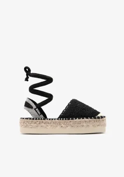 Cheap Alpargatas Crochet Negro B&W Alpargatas|Alpargatas