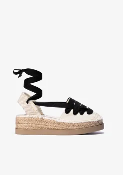 Fashion Alpargatas De Niña Cuña Lona Beige B&W Alpargatas|Alpargatas