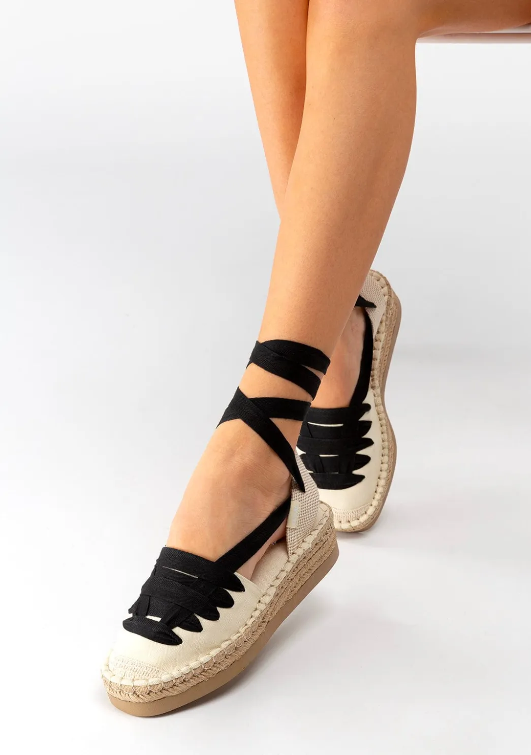 Fashion Alpargatas De Niña Cuña Lona Beige B&W Alpargatas|Alpargatas