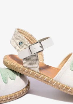 Flash Sale Alpargatas De Niña Hebilla Blanco Verde Alpargatas