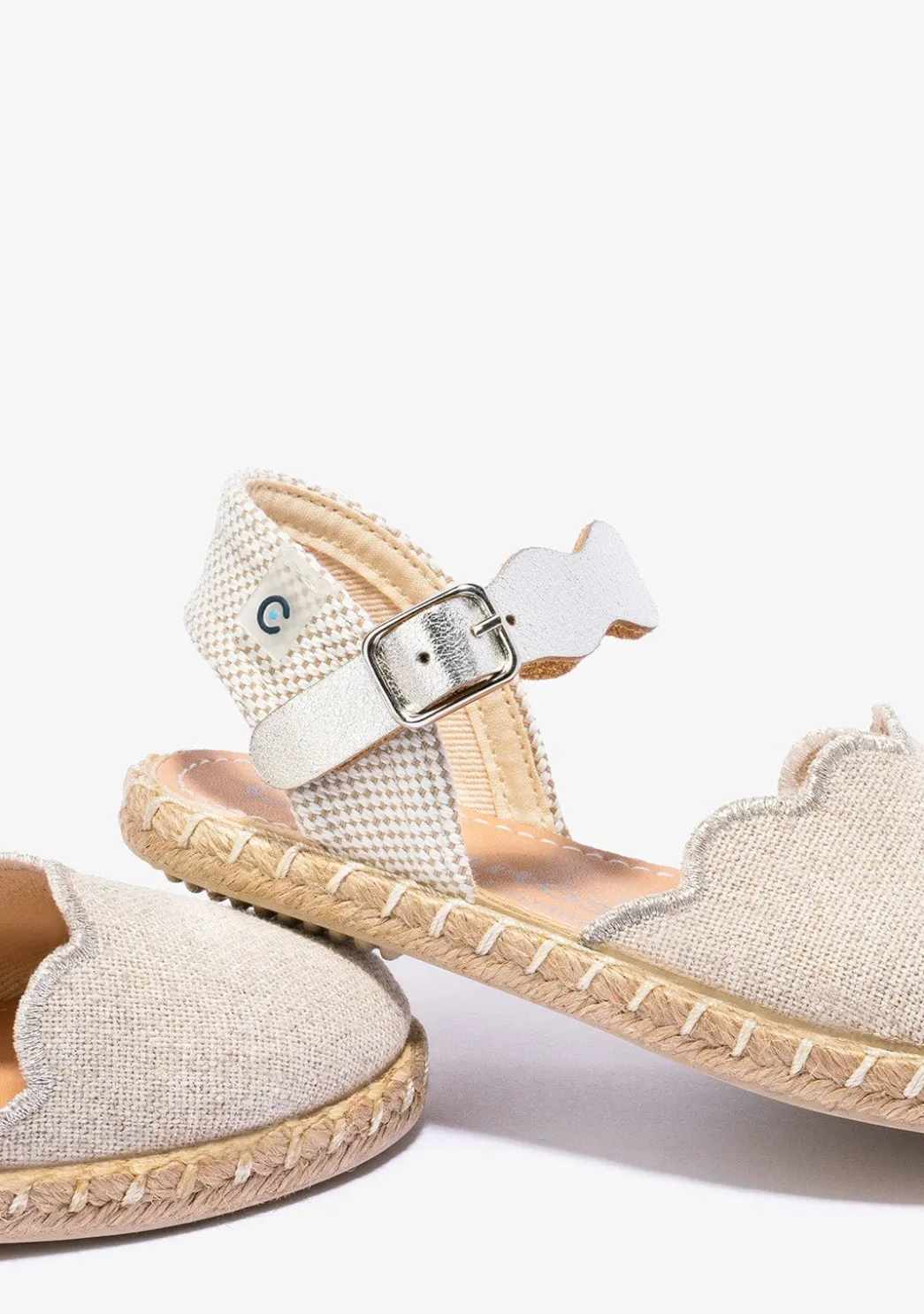 Clearance Alpargatas De Niña Ondas Metalizado Plata Alpargatas