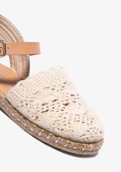 Hot Alpargatas Macramé Beige Alpargatas|Zapatos De Ceremonia