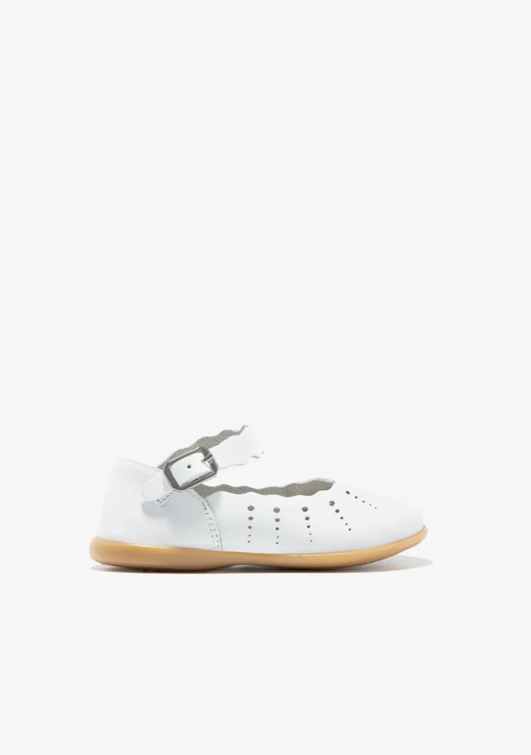 Discount Bailarinas De Bebé Ondas Hebilla Blanco Bailarinas|Zapatos De Ceremonia