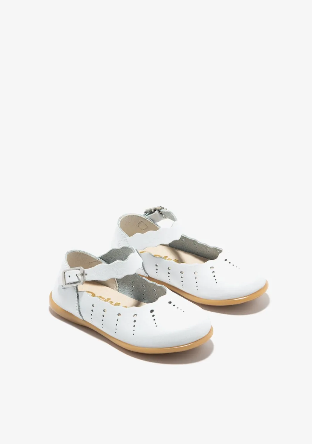 Discount Bailarinas De Bebé Ondas Hebilla Blanco Bailarinas|Zapatos De Ceremonia