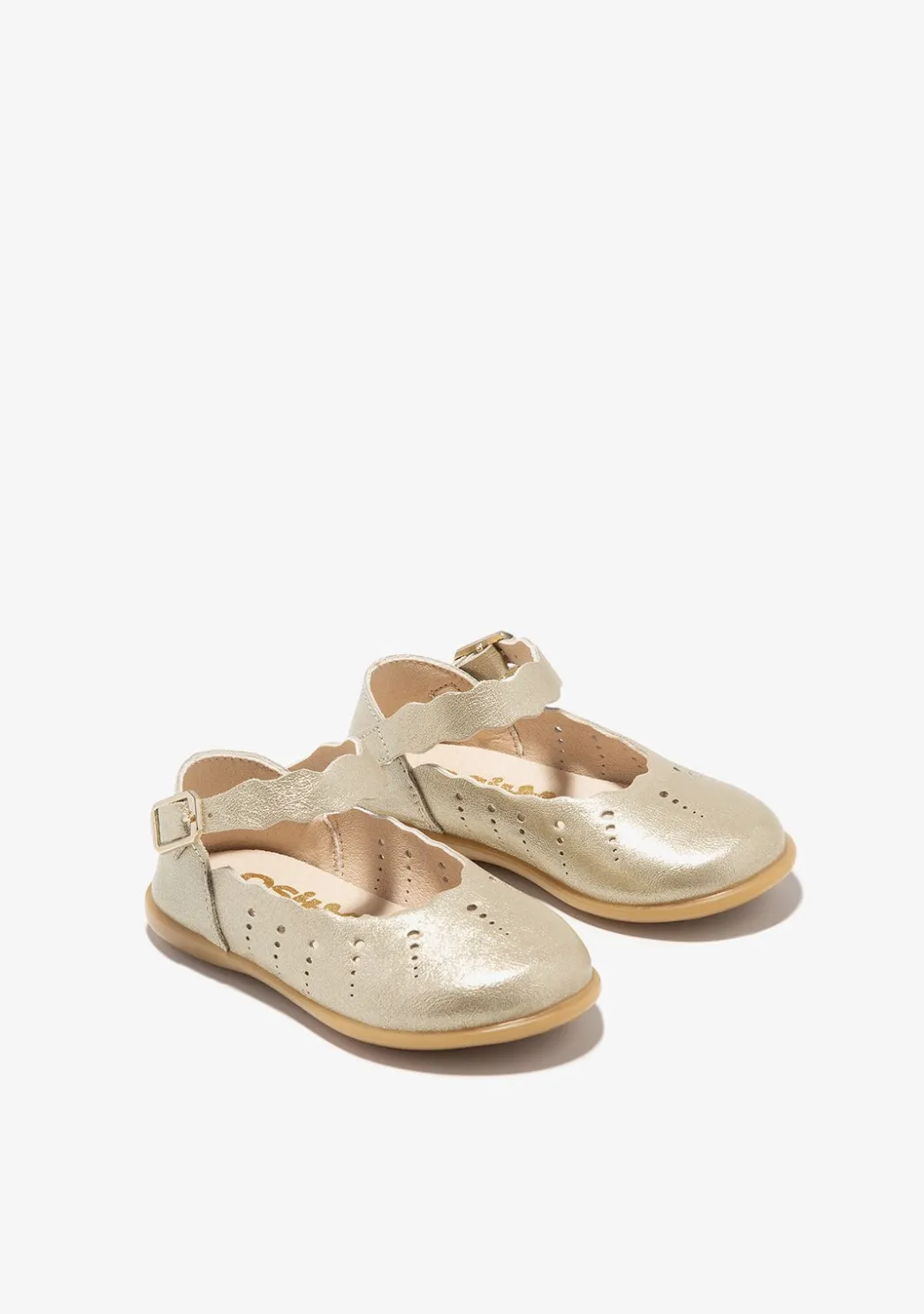 Hot Bailarinas De Bebé Ondas Hebilla Oro Bailarinas|Zapatos De Ceremonia