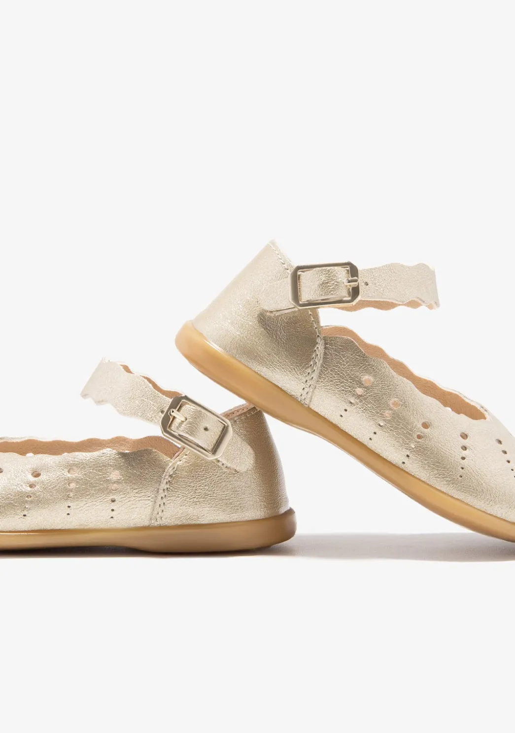 Hot Bailarinas De Bebé Ondas Hebilla Oro Bailarinas|Zapatos De Ceremonia