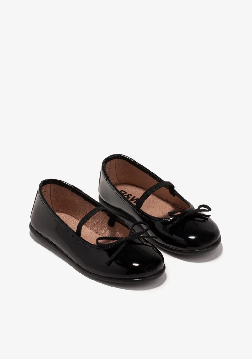 Cheap Bailarinas De Niña Charol Negro B&W Zapatos|Zapatos De Ceremonia