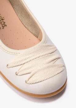 Clearance Bailarinas De Niña Con Lazo Napa Beige B&W Zapatos|Zapatos De Ceremonia