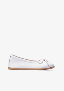 Flash Sale Bailarinas De Niña Lazo Blanco Napa B&W Zapatos|Zapatos De Ceremonia