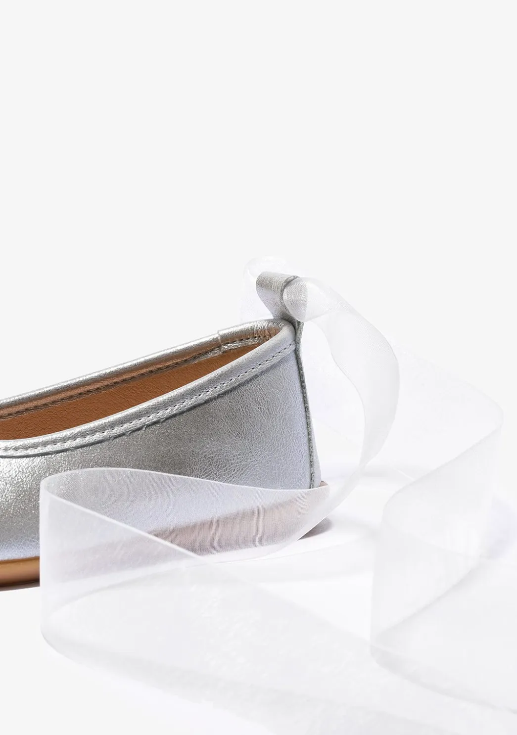 Fashion Bailarinas De Niña Lazo Metalizado Plata Zapatos De Ceremonia|Bailarinas