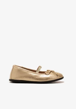 Outlet Bailarinas De Niña Metalizado Oro B&W Zapatos|Zapatos De Ceremonia