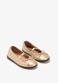 Outlet Bailarinas De Niña Metalizado Oro B&W Zapatos|Zapatos De Ceremonia