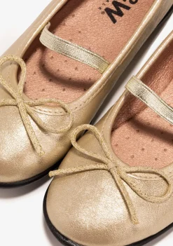 Outlet Bailarinas De Niña Metalizado Oro B&W Zapatos|Zapatos De Ceremonia