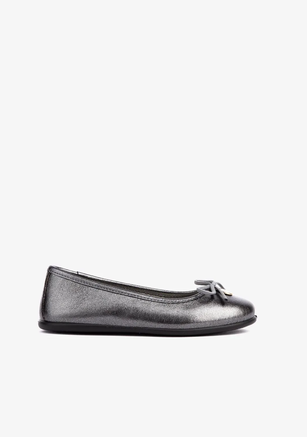 Cheap Bailarinas De Niña Metalizado Plomo Zapatos|Bailarinas