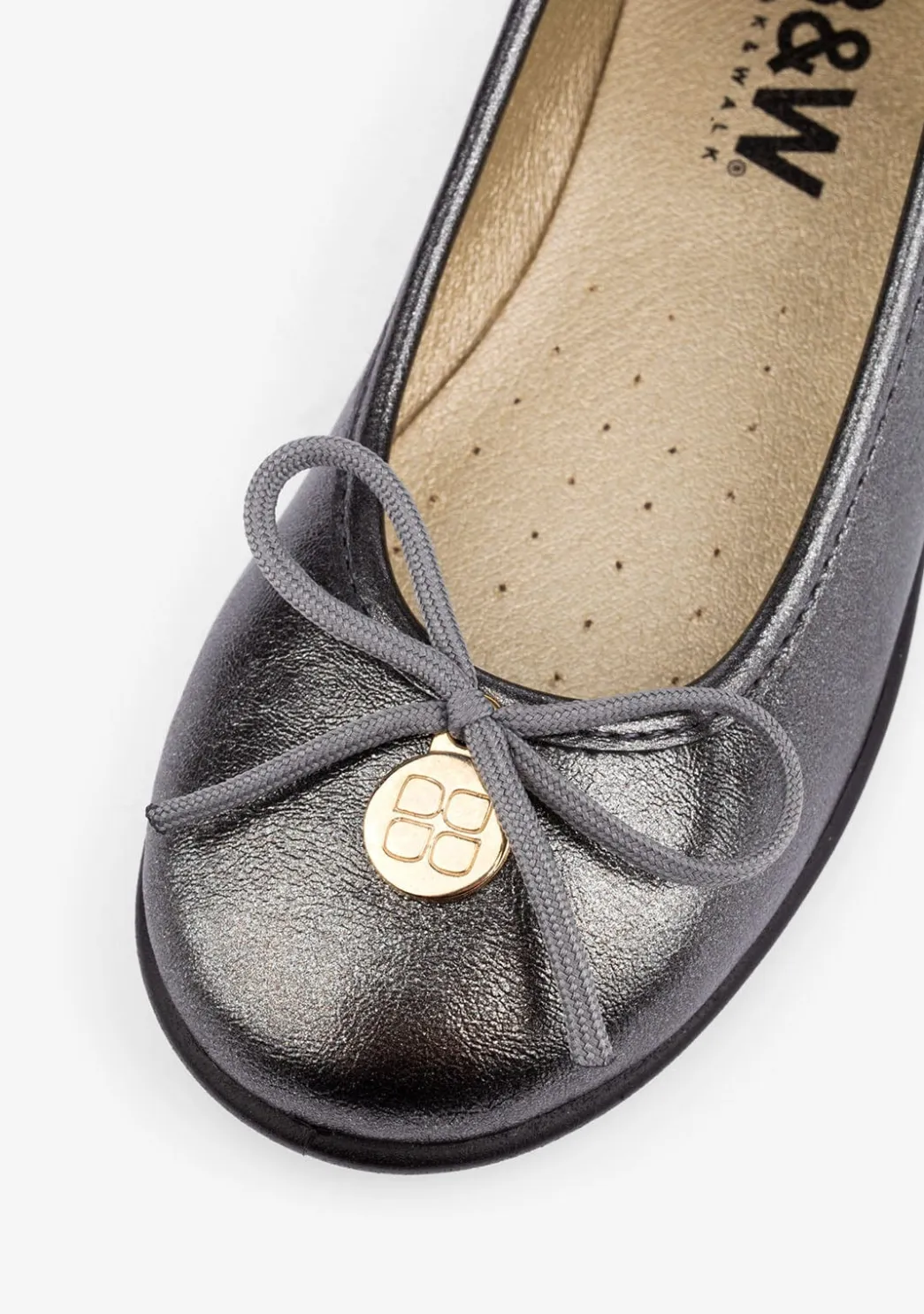 Cheap Bailarinas De Niña Metalizado Plomo Zapatos|Bailarinas