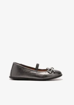 Flash Sale Bailarinas De Niña Metalizado Plomo B&W Zapatos|Zapatos De Ceremonia
