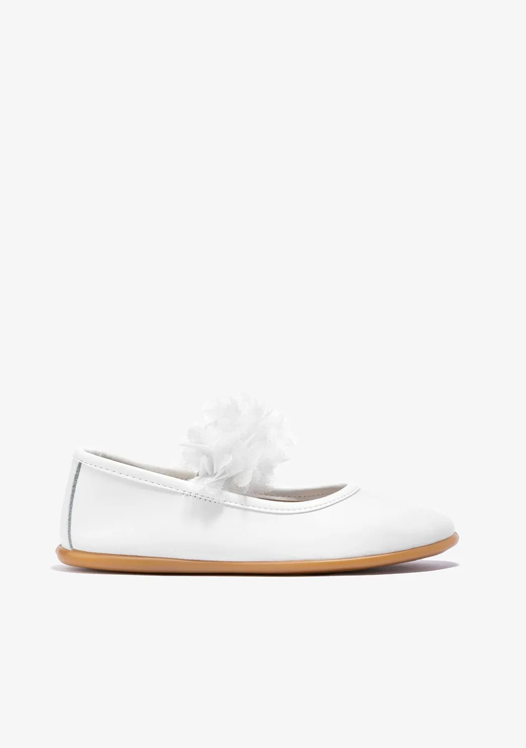 Best Sale Bailarinas De Niña Tul Napa Blanco B&W Zapatos|Zapatos De Ceremonia
