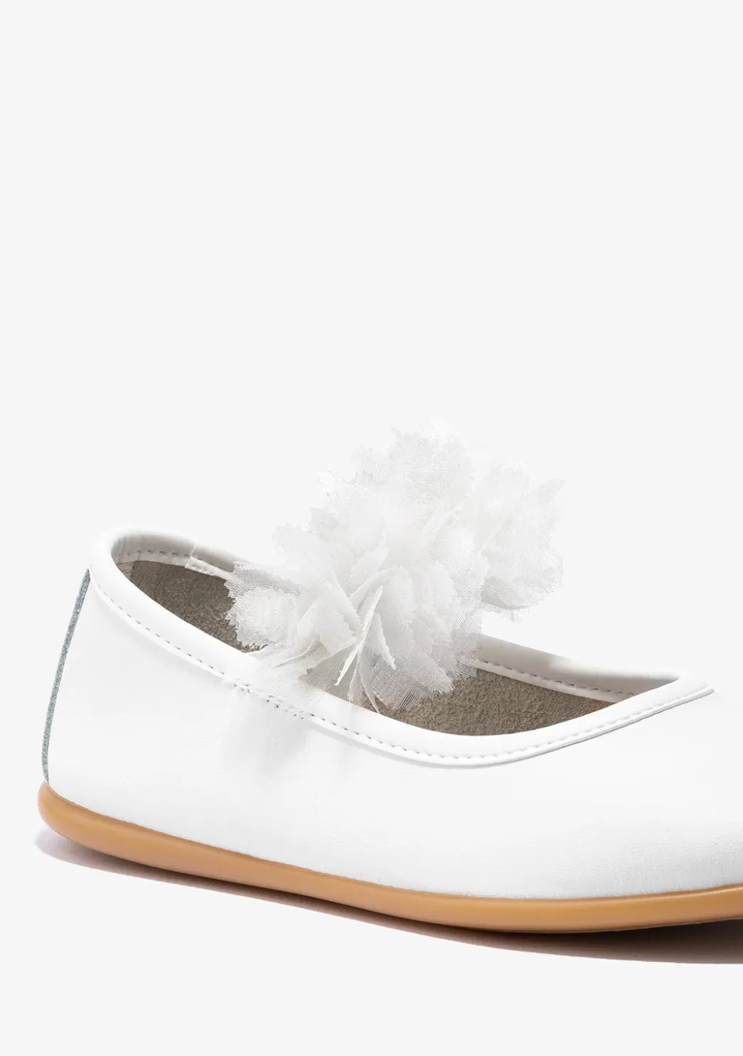 Best Sale Bailarinas De Niña Tul Napa Blanco B&W Zapatos|Zapatos De Ceremonia