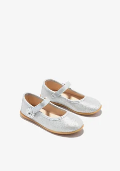 Best Sale Bailarinas Flor Glitter Plata Zapatos De Ceremonia|Bailarinas
