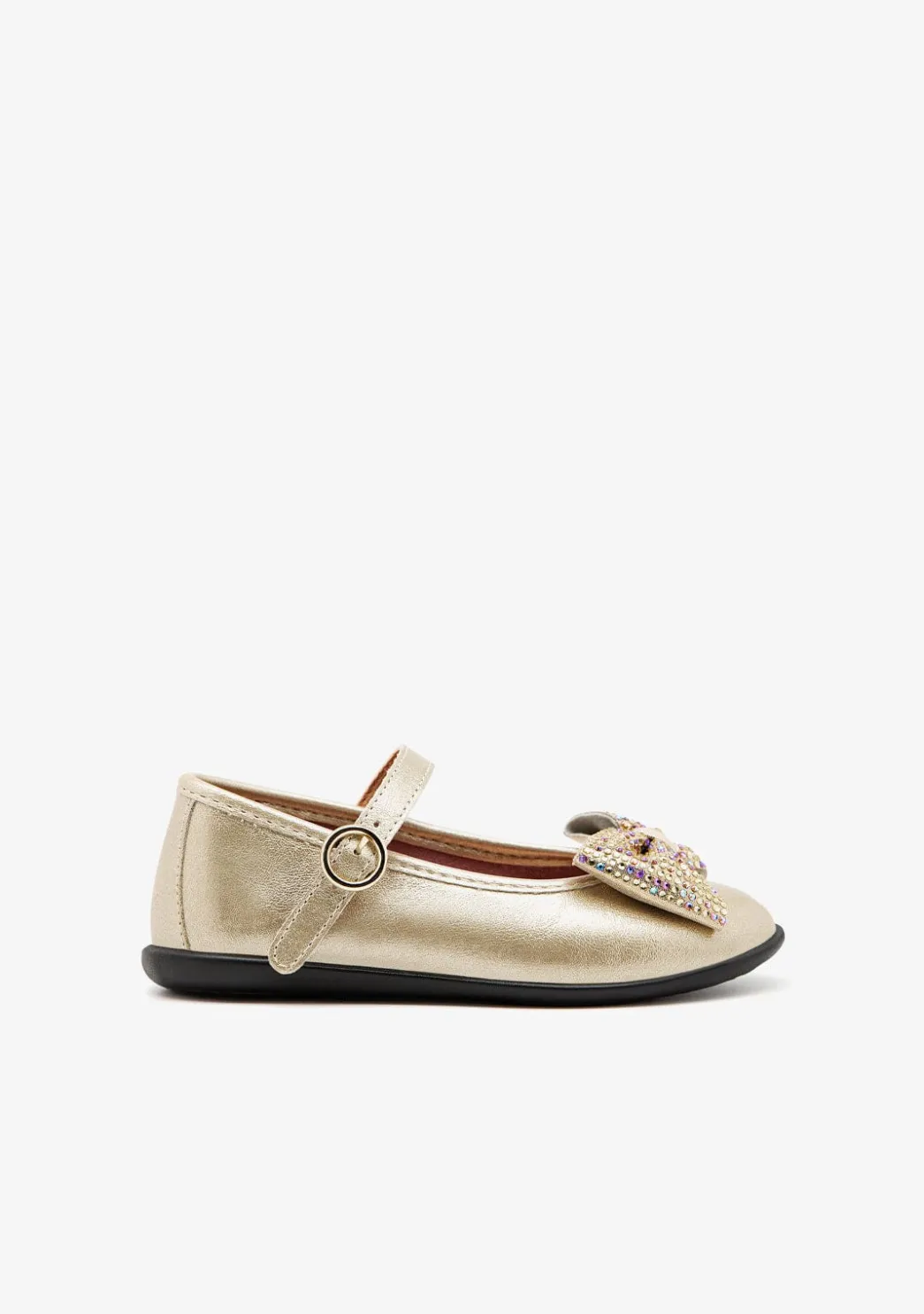 Best Sale Bailarinas Hebilla Lazo Dorado Bailarinas|Zapatos De Ceremonia