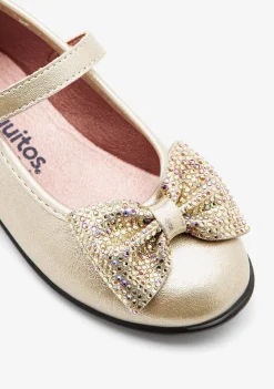 Best Sale Bailarinas Hebilla Lazo Dorado Bailarinas|Zapatos De Ceremonia