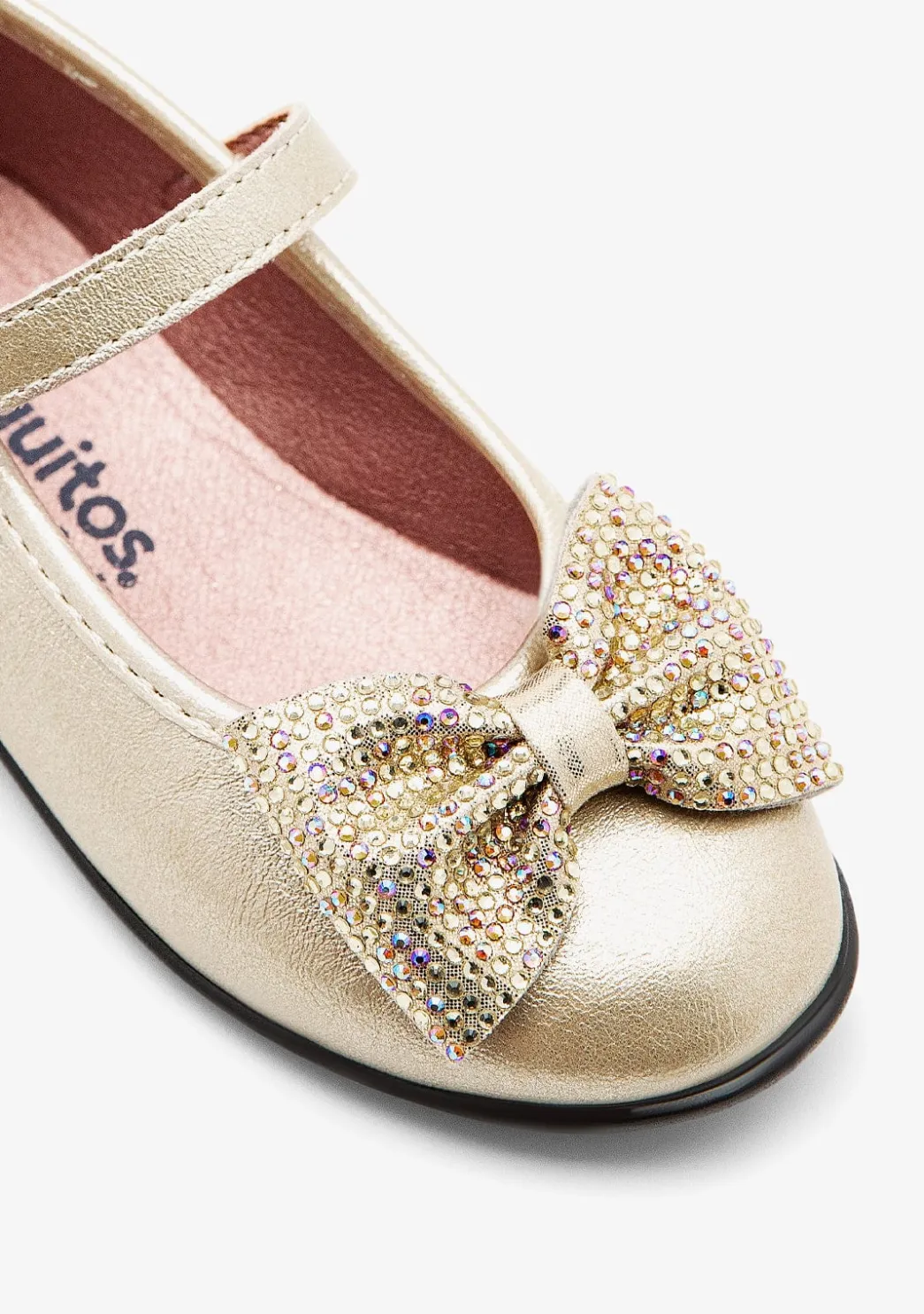 Best Sale Bailarinas Hebilla Lazo Dorado Bailarinas|Zapatos De Ceremonia
