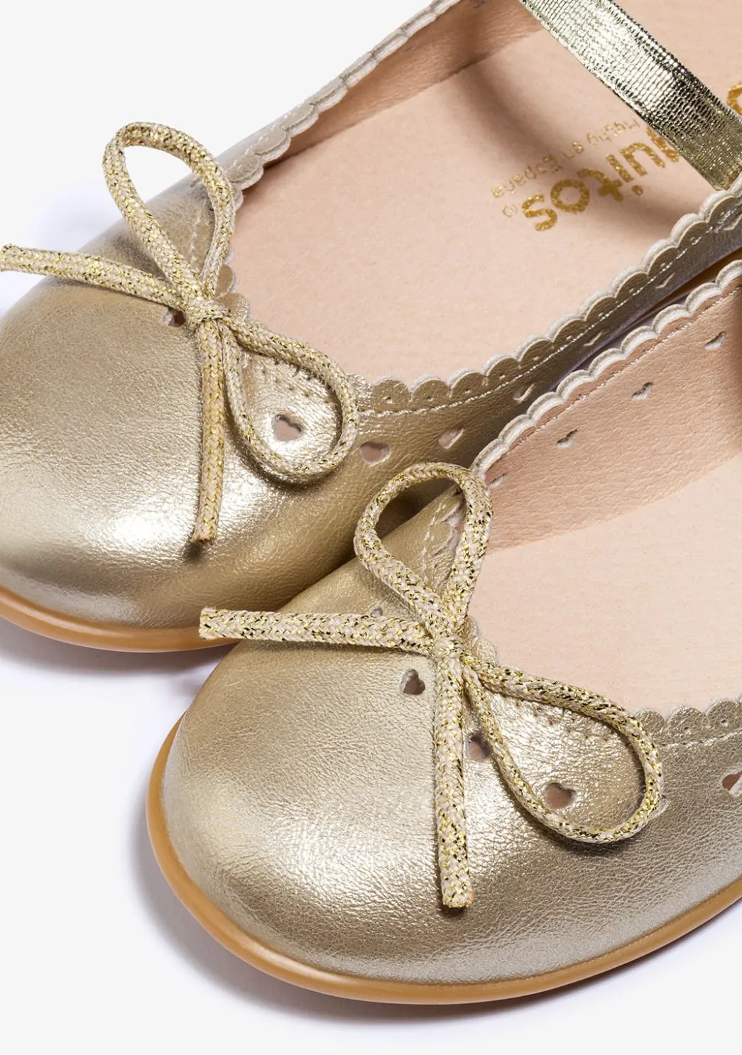 Clearance Bailarinas Lazo Oro Zapatos De Ceremonia|Bailarinas
