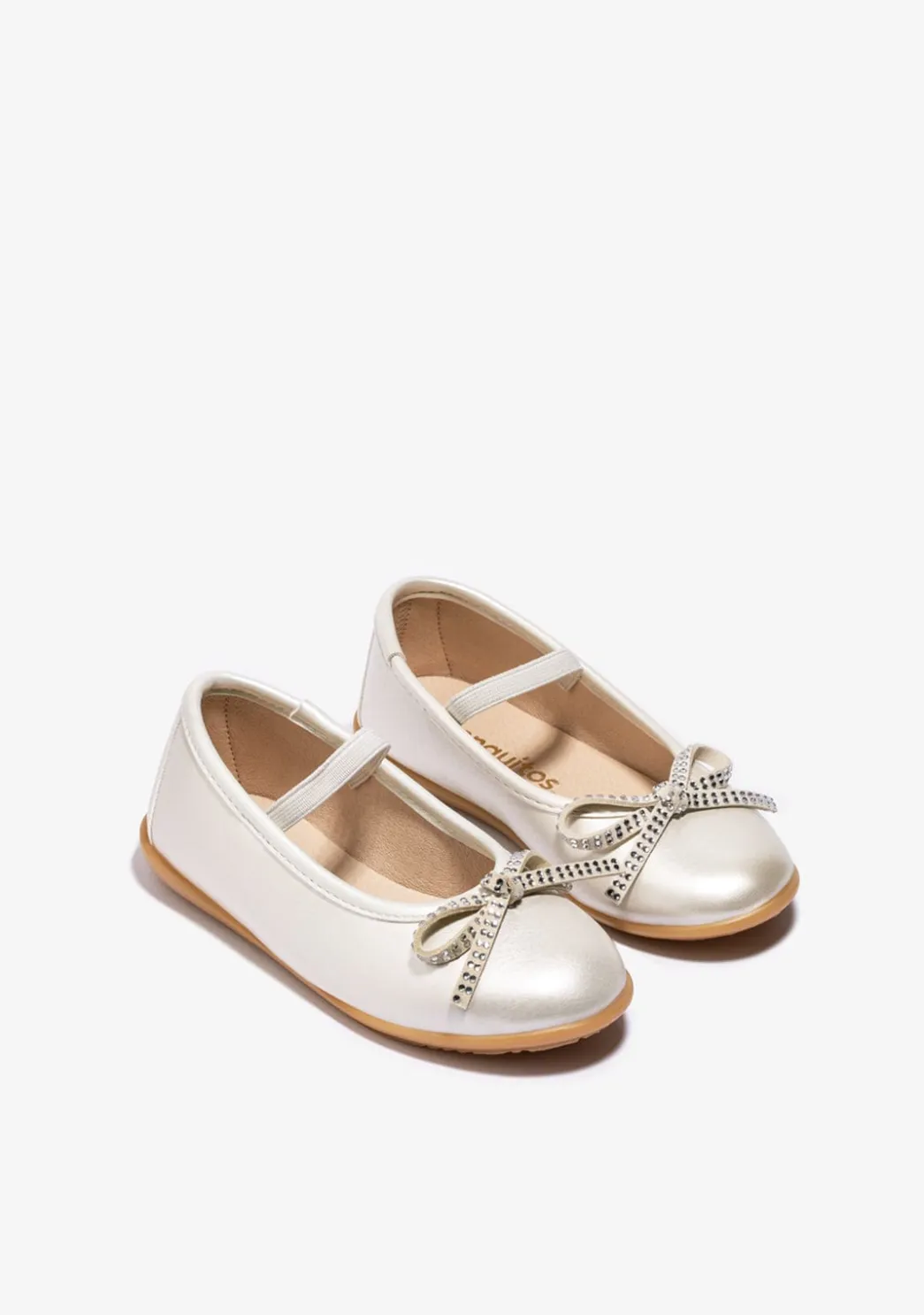 Flash Sale Bailarinas Lazo Strass Blanco Zapatos De Ceremonia|Bailarinas