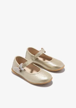 Store Bailarinas Mariposa Oro Zapatos De Ceremonia|Bailarinas