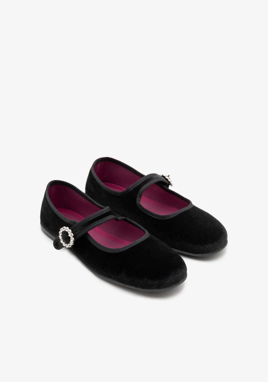 New Bailarinas Terciopelo Negro B&W Zapatos|Bailarinas