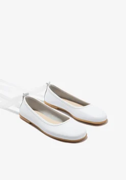 Cheap Bailarinas Tira Blanco B&W Zapatos De Ceremonia|Bailarinas