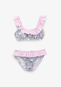 Best Sale Bikini Niña Estampado Sirena Azul Claro Baño