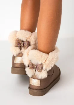 Online Botas Australianas De Niña Strass Bronce B&W Botas Australianas|Botas Australianas