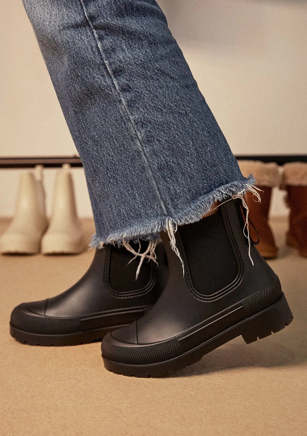 Store Botas De Agua Unisex Negro B&W Botas|Botas De Agua