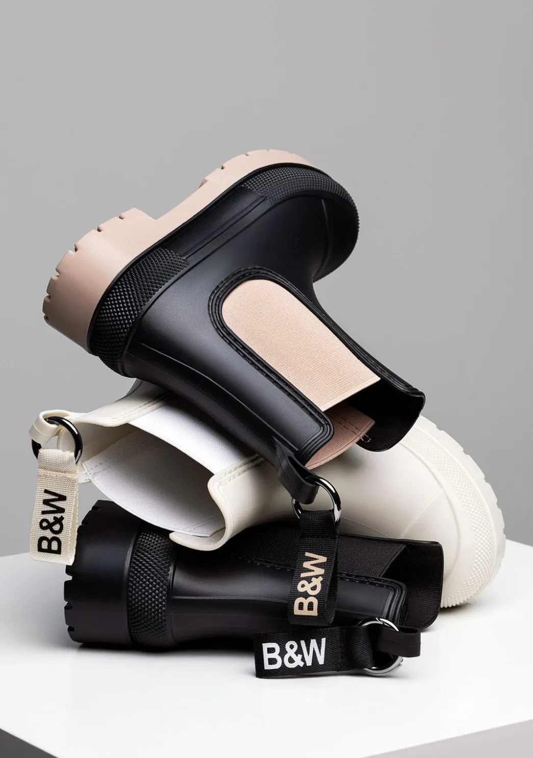 Store Botas De Agua Unisex Negro B&W Botas|Botas De Agua