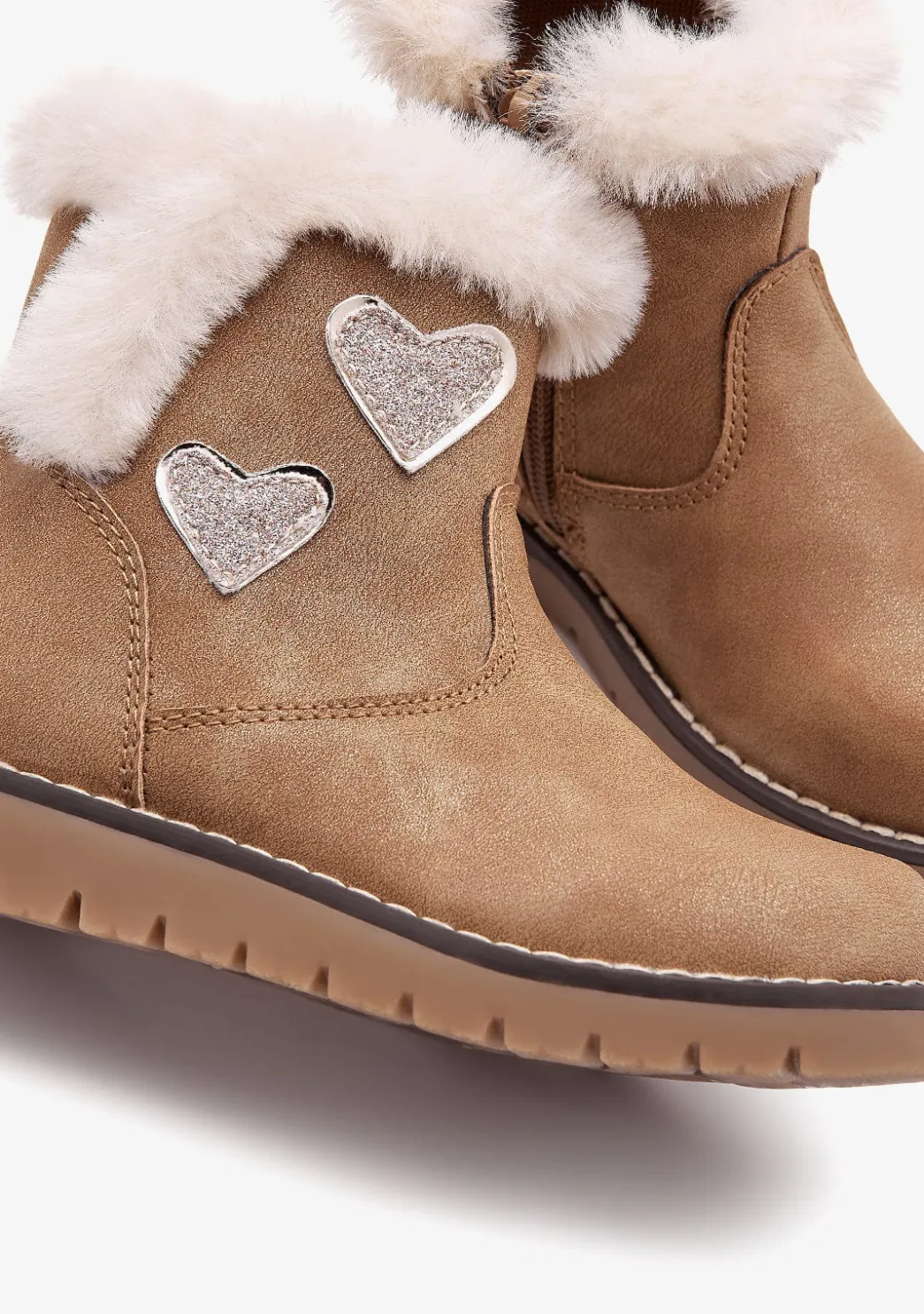 Fashion Botas De Felpa De Corazón Bronceado Botas