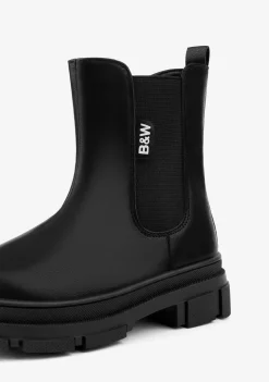 Best Botas De Niña Elástico Napa Negro B&W Botas|Botas