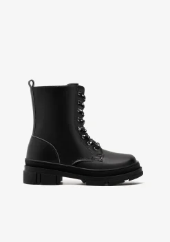 Clearance Botas De Niña Napa Negro B&W Botas|Botas