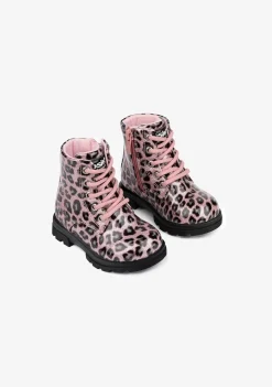 Hot Botas Militares De Bebé Leopardo Rosa Botas|Botas