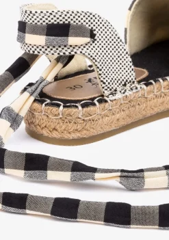 Cheap B&W Alpargatas De Niña Vichy Negro Alpargatas|Alpargatas