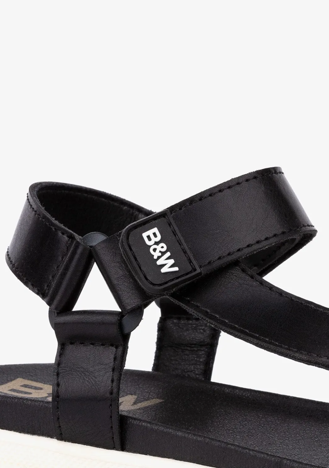New B&W Sandalias De Niña Napa Negro Sandalias|Sandalias