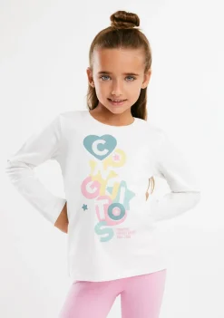 Store Camiseta Blanca Formas Multicolor Camisetas|Camisetas Manga Larga