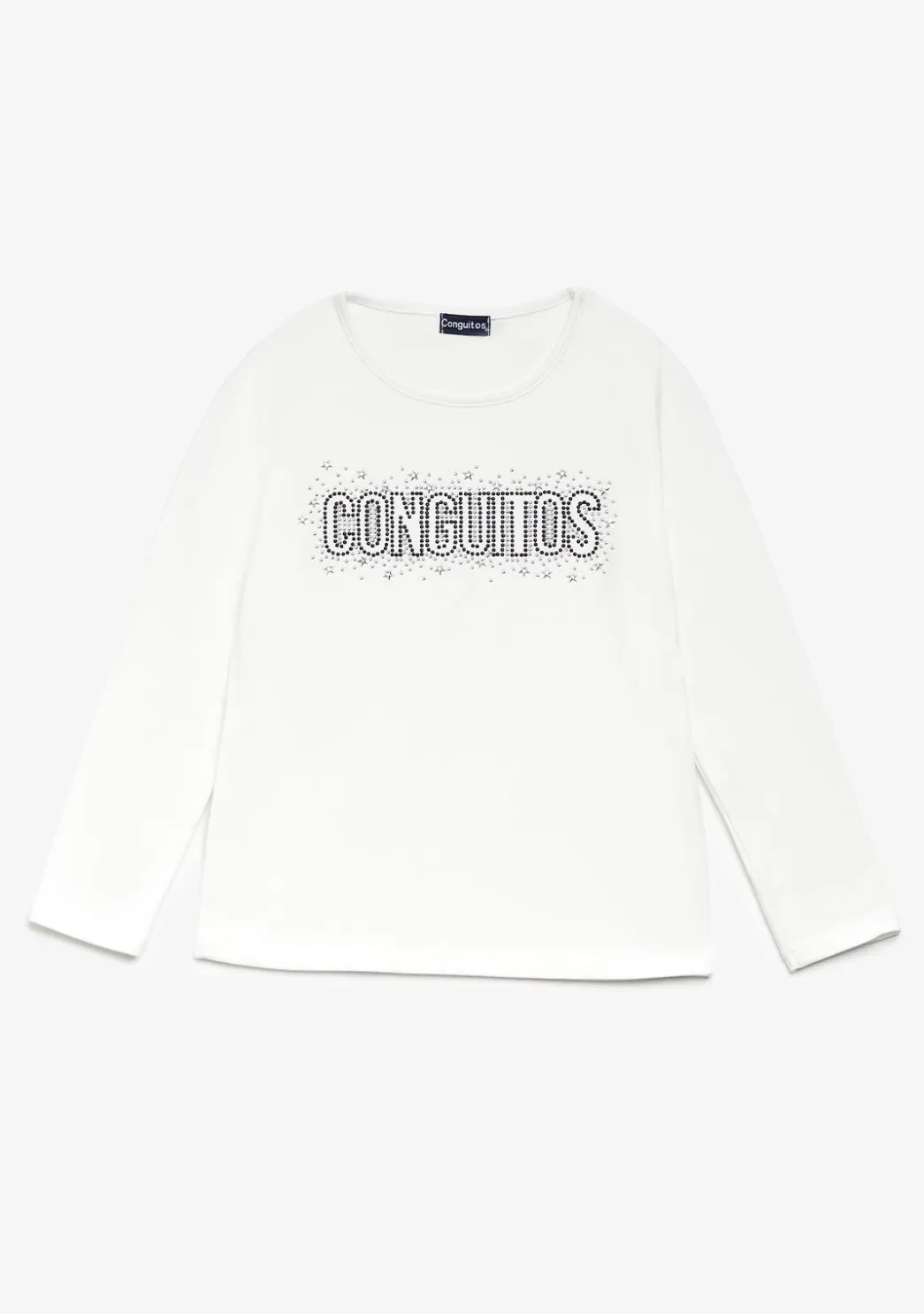 Online Camiseta Strass Blanco Camisetas|Camisetas Manga Larga