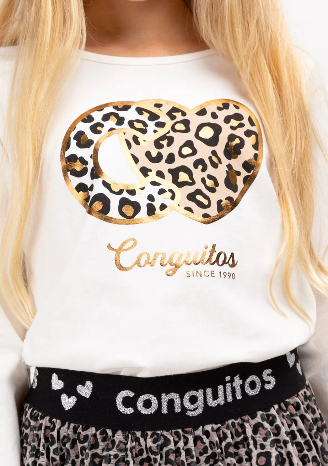 Sale Camiseta De Niña Leopardo Blanco Camisetas|Camisetas Manga Larga