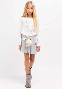 Online Camiseta De Niña Strass Blanco Camisetas|Camisetas Manga Larga