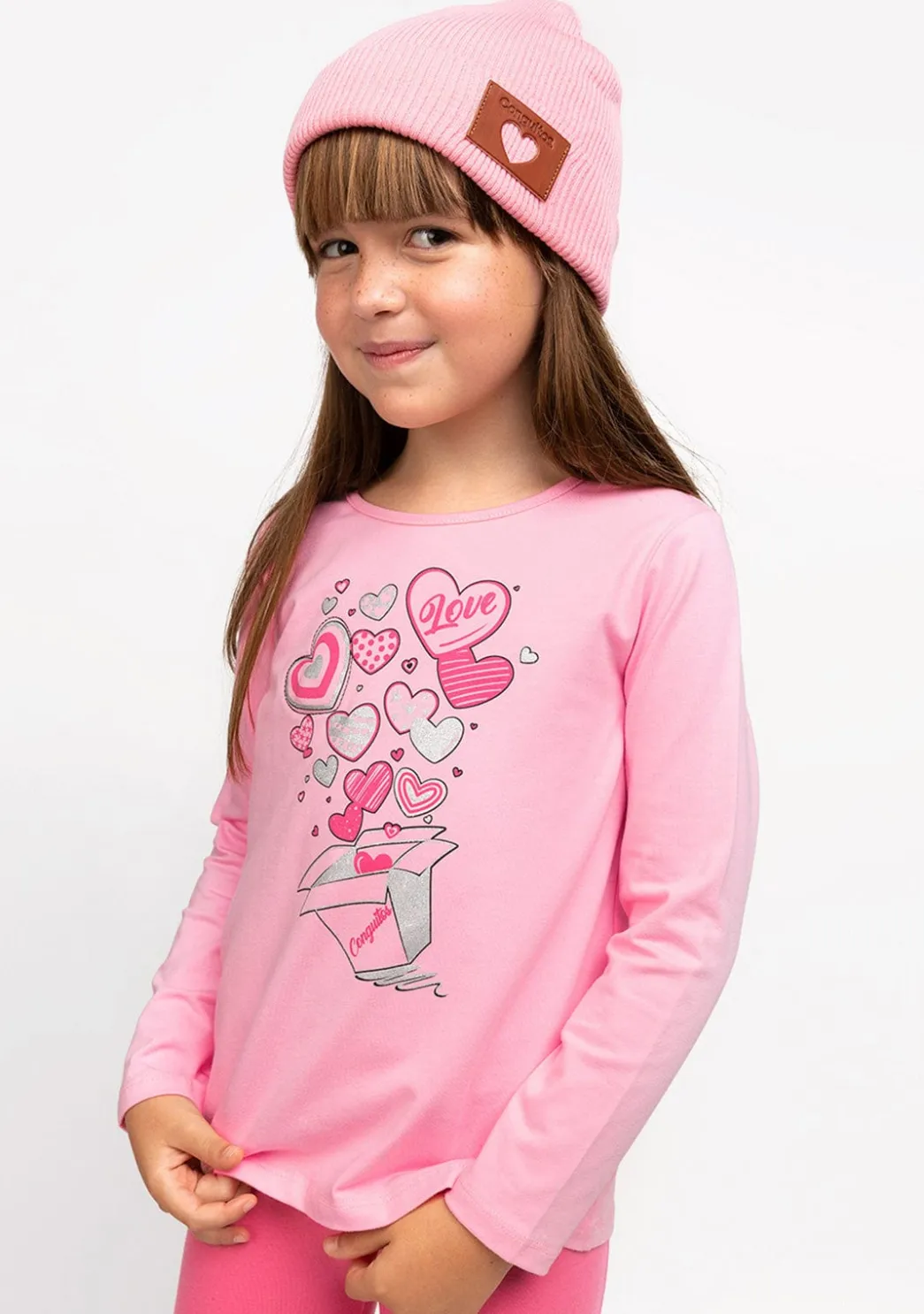 Best Sale Camiseta De Niña Con Luz Caja Rosa Camisetas|Camisetas Manga Larga
