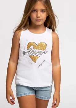 Hot Camiseta De Niña Corazón Oro Camisetas