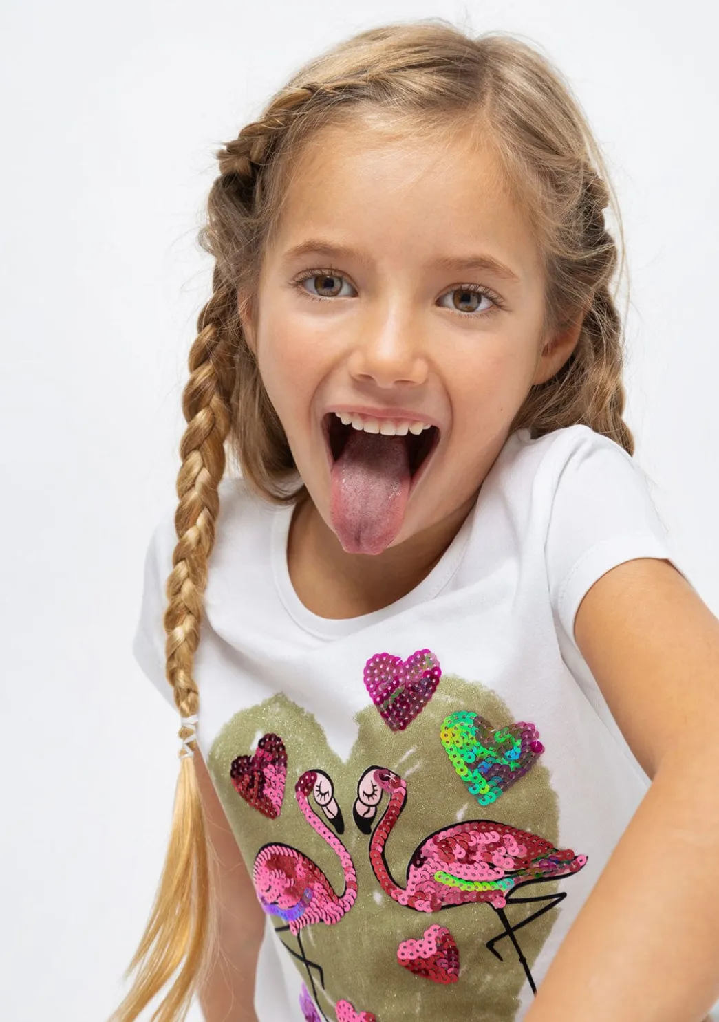 Fashion Camiseta De Niña Flamenco Lentejuelas Camisetas