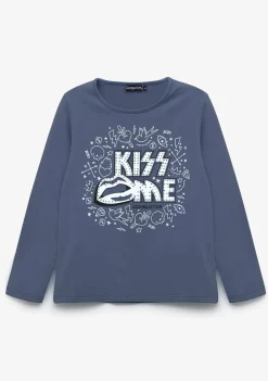 Best Sale Camiseta De Niña Kiss Gris Antracita Camisetas|Camisetas Manga Larga