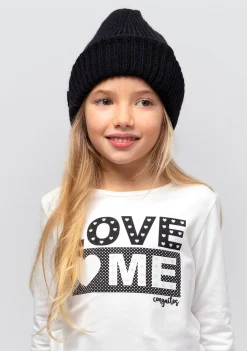 Store Camiseta De Niña Love Me Blanco Con Luz Camisetas|Camisetas Manga Larga